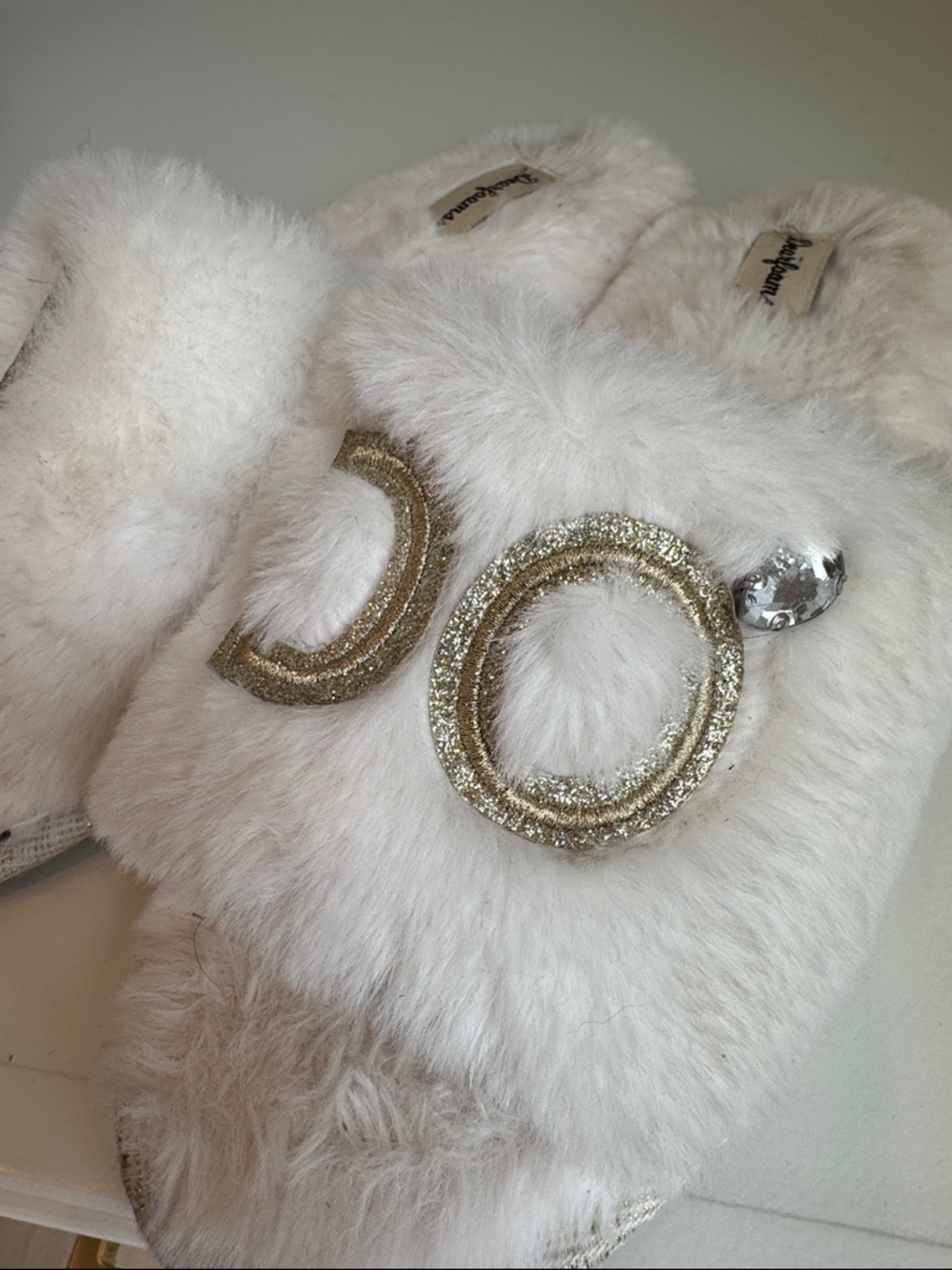 “I Do” Used Fuzzy Slippers - Picture 2 of 3